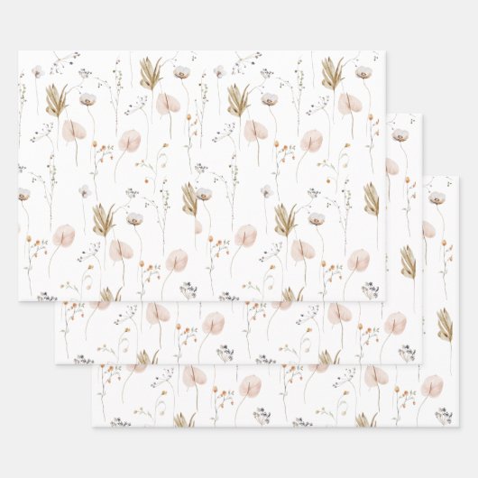 Ensemble de 3 feuilles plates de papier d'emballag (Lot)