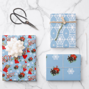 Ensemble de 3 feuilles plates de papier d'emballag