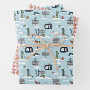 Ensemble de 3 feuilles plates de papier d'emballag