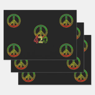 Ensemble de 3 feuilles plates de papier d'emballag