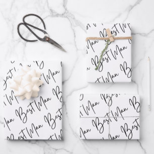 Ensemble de 3 feuilles plates de papier d'emballag