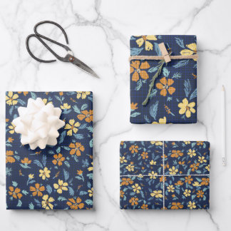 Ensemble de 3 feuilles plates de papier d'emballag