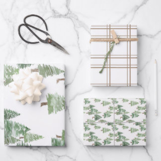 Ensemble de 3 feuilles plates de papier d'emballag