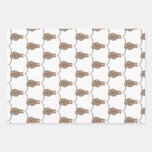 Ensemble de 3 feuilles plates de papier d'emballag (Devant 3)