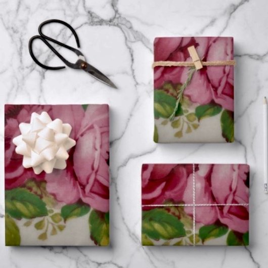 Ensemble de 3 feuilles plates de papier d'emballag