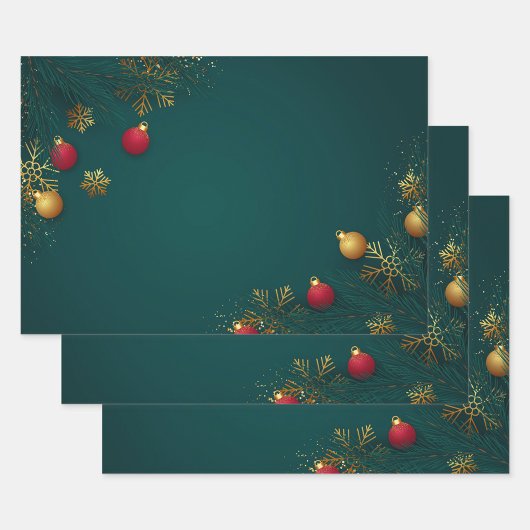 Ensemble de 3 feuilles plates de papier d'emballag