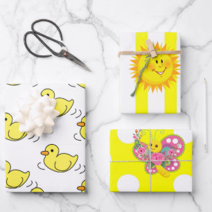 Ensemble de 3 feuilles plates de papier d'emballag