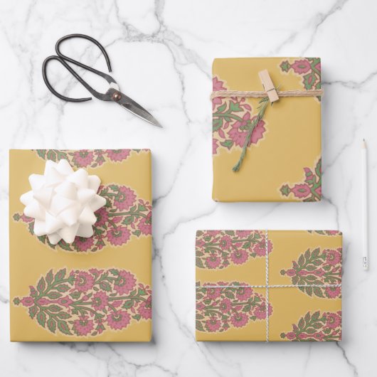 Ensemble de 3 feuilles plates de papier d'emballag (Recto)