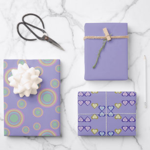 Ensemble de 3 feuilles plates de papier d'emballag