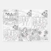 Ensemble de 3 feuilles plates de papier d'emballag (Devant 2)