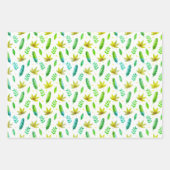Ensemble de 3 feuilles plates de papier d'emballag (Devant 3)