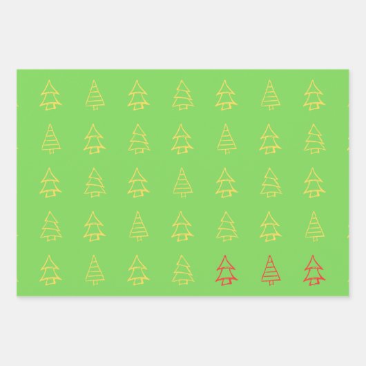 Ensemble de 3 feuilles plates de papier d'emballag (Devant)