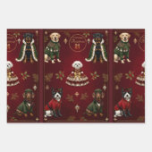 Ensemble de 3 feuilles plates pour emballage cadea (Devant)