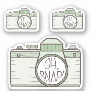 Ensemble de 3 Oh Snap ! Autocollant photo Green Pa