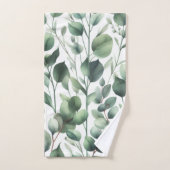 Ensemble de 3 serviettes avec impression de feuill (Serviette à main)