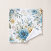 Ensemble de 3 serviettes de salle de bain fleuries (Gant de toilette)