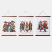 Ensemble de 3 tapisseries murales à dessus en bois (Tripler)