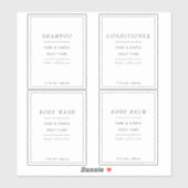 Ensemble de 4 Étiquettes de salle de bain personna (Feuille)