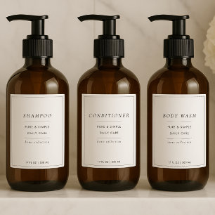 Ensemble de 4 Étiquettes de salle de bain personna