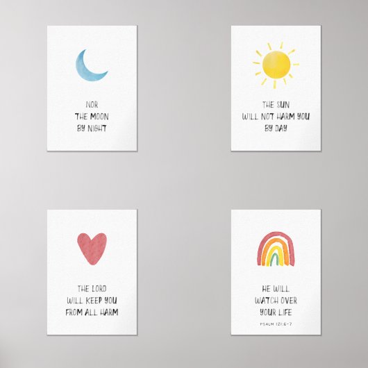 ensemble de 4 impressions de versets bibliques pou (Recto)