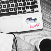 Ensemble de 4 petits autocollants Zebra de nom per