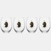 Ensemble de 4 verres à vin Cockapoo | Cadeau pour (Recto)