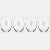 Ensemble de 4 verres à vin Cockapoo | Cadeau pour (Dos)
