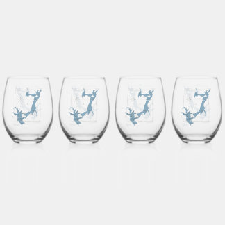 Ensemble de 4 verres à vin sans pied