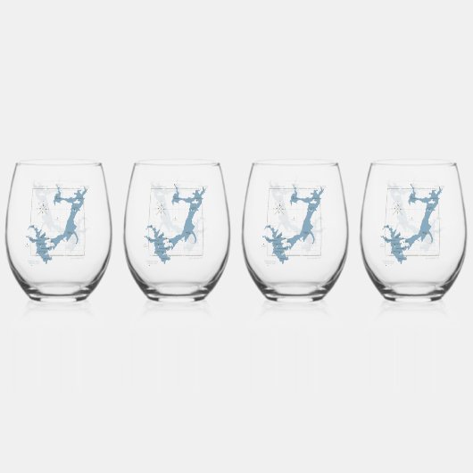 Ensemble de 4 verres à vin sans pied (Recto)
