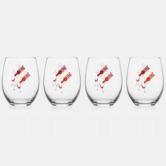 Ensemble de 4 verres à vin sans pied en Drinkware (Recto)