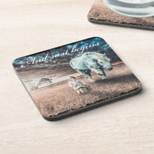 Ensemble de 6 Dessous de verre avec Cheval (Côté gauche)