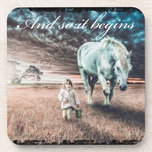 Ensemble de 6 Dessous de verre avec Cheval (Devant)