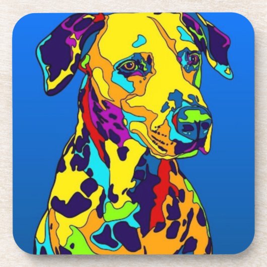 Ensemble de 6 Dessous de verre - Dalmatien assis (Devant)