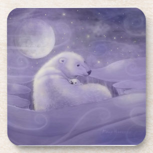 Ensemble de 6 dessous de verre Ours polaire Hiver