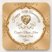 Ensemble de 6 Dessous de verre personnalisés, 50e  (Devant)