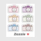 Ensemble de 6 Oh Snap ! Autocollants Pastel Camera (Feuille)