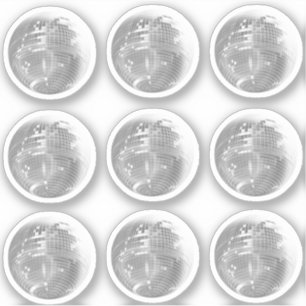 Ensemble de 9 autocollants de boule à facettes arg
