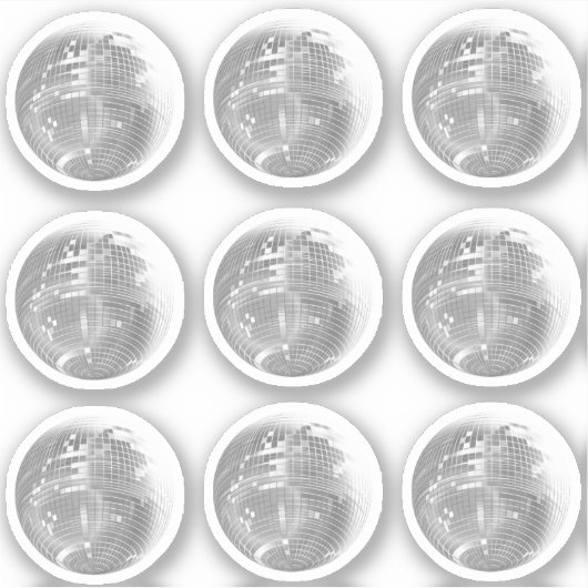 Ensemble de 9 autocollants de boule à facettes arg (Devant)