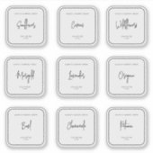 ensemble de 9 graines étiquettes (Devant)