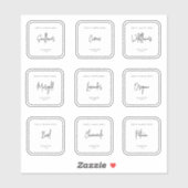 ensemble de 9 graines étiquettes (Feuille)