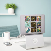 Ensemble de 9 Stickers Peacock (Ordinateur portable sur le bureau)