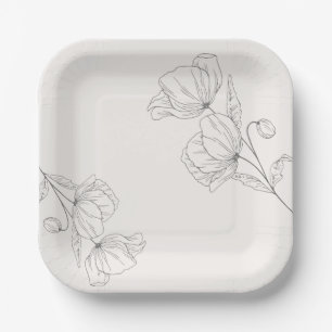 Ensemble de assiettes en papier pour mariage carré