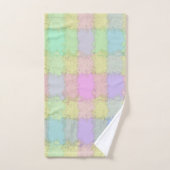 Ensemble de bain carreaux pastel multicolore (Serviette à main)
