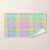 Ensemble de bain carreaux pastel multicolore (Serviette à main)
