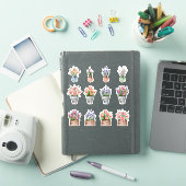 ensemble de bouquets de fleurs en pots autocollant (Couverture iPad)