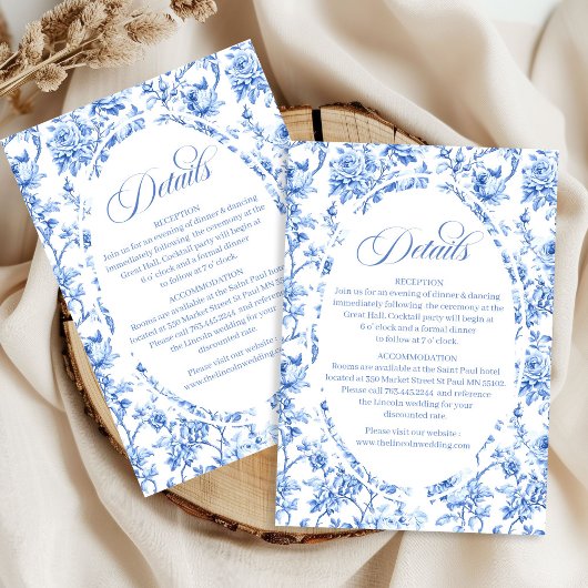 Ensemble de Cartes de Détails de Mariage Toile de