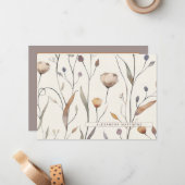 Ensemble de cartes de fleurs sauvages délicates av (Devant/Arrière en situation)