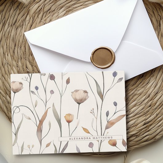 Ensemble de cartes de fleurs sauvages délicates av