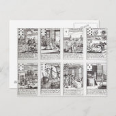 Ensemble de cartes de jeu représentant la satire (Devant / Derrière)