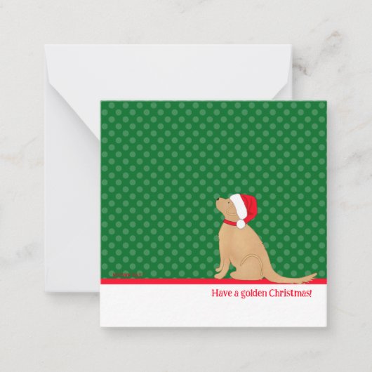 Ensemble de cartes de Noël dorées en vert (Devant)